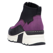 Rieker N6352-30 Purple Black Ankle Boots