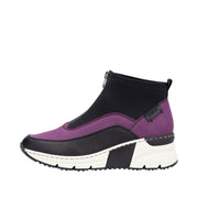 Rieker N6352-30 Purple Black Ankle Boots