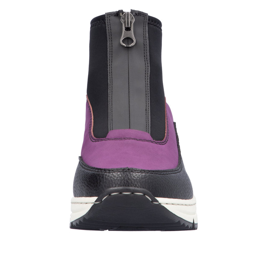 Rieker N6352-30 Purple Black Ankle Boots