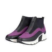 Rieker N6352-30 Purple Black Ankle Boots