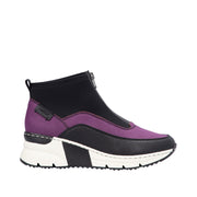 Rieker N6352-30 Purple Black Ankle Boots