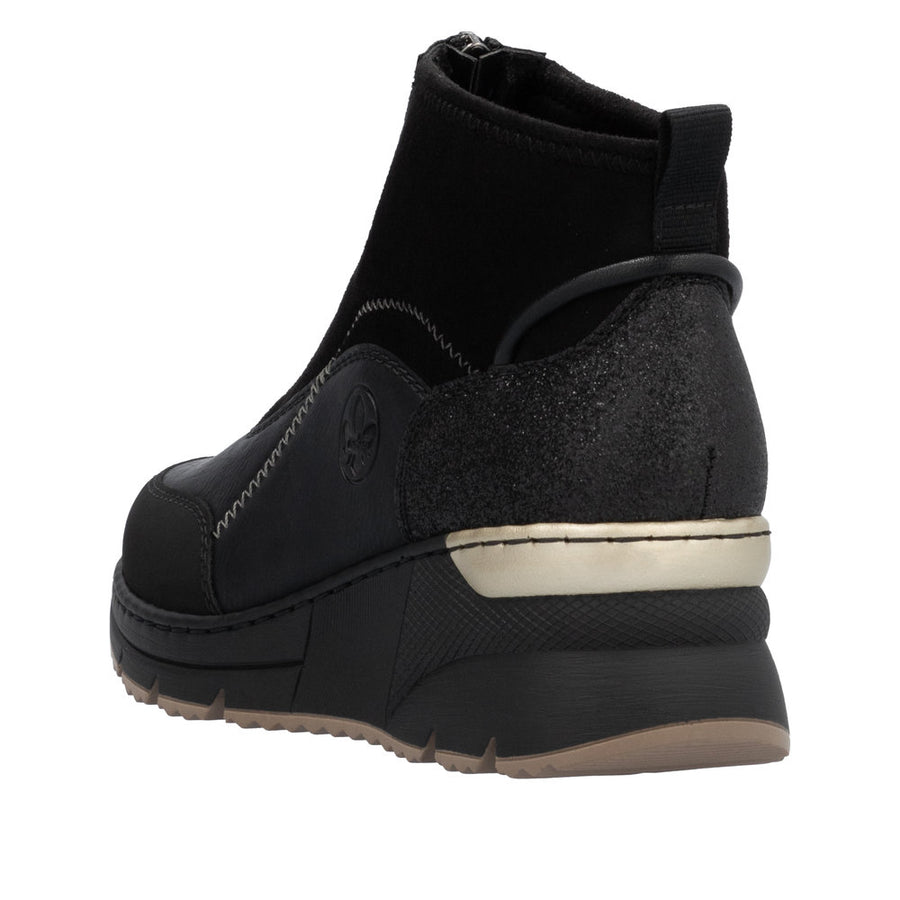 Rieker N6361-00 Black Ankle Boots