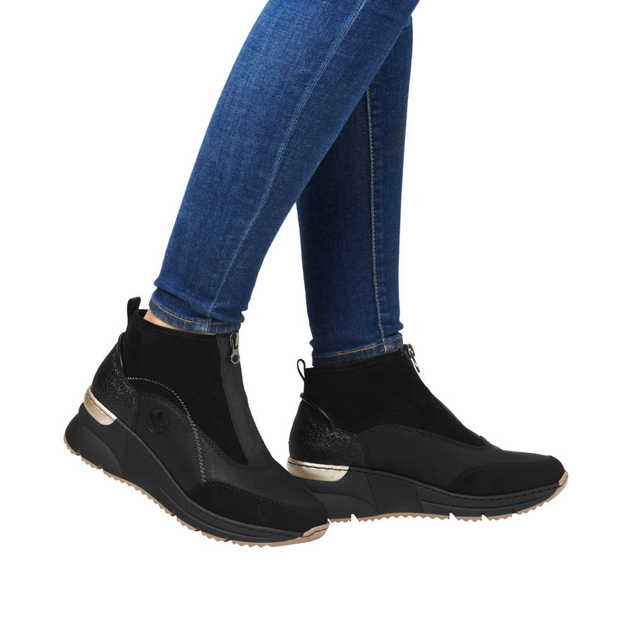 Rieker N6361-00 Black Ankle Boots