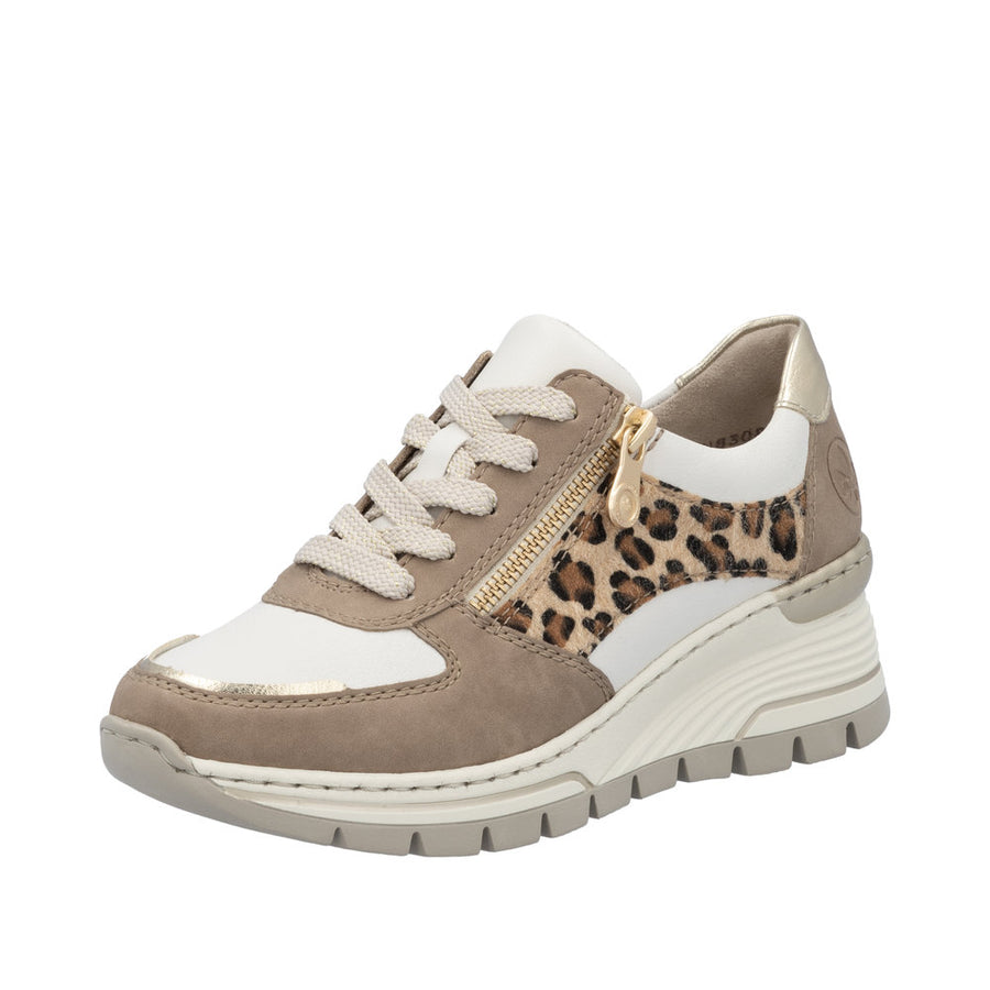 Rieker N8308-64 Beige Combination Casual Shoes