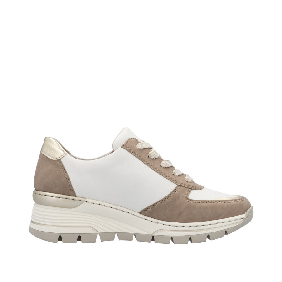 Rieker N8308-64 Beige Combination Casual Shoes