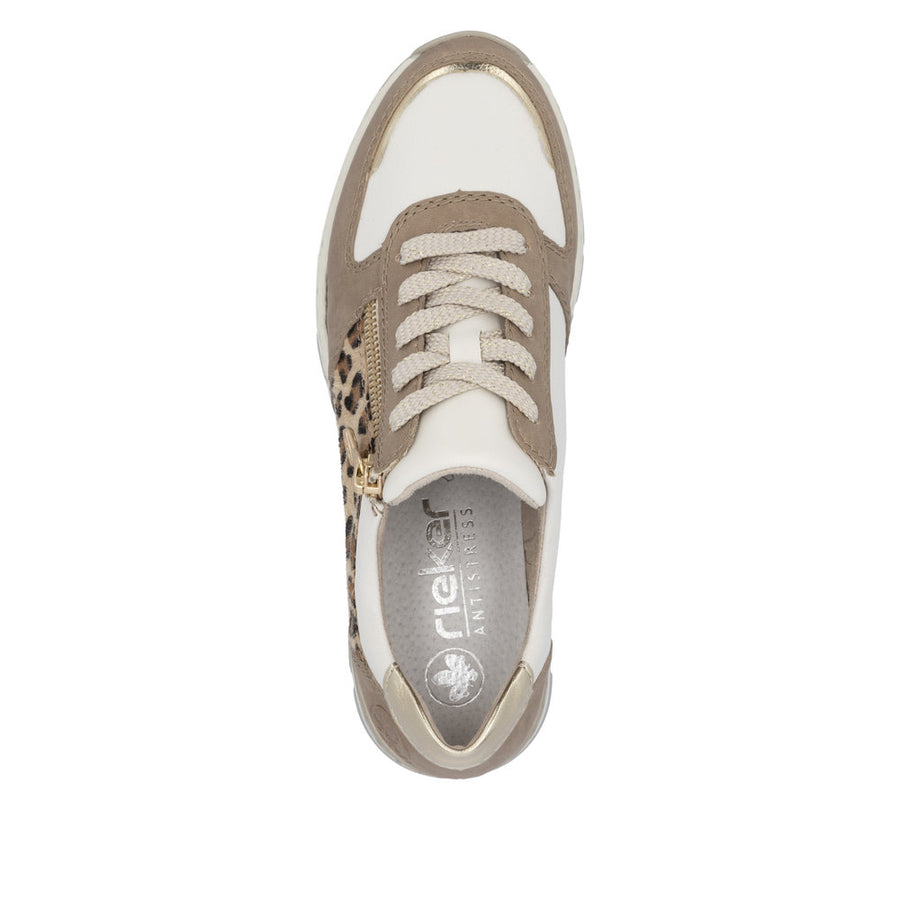 Rieker N8308-64 Beige Combination Casual Shoes