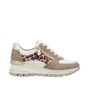 Rieker N8308-64 Beige Combination Casual Shoes