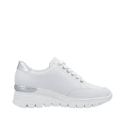 Rieker N8322-80 White Leather Casual Shoes