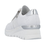 Rieker N8322-80 White Leather Casual Shoes