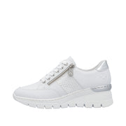 Rieker N8322-80 White Leather Casual Shoes