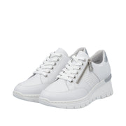 Rieker N8322-80 White Leather Casual Shoes