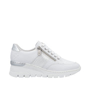 Rieker N8322-80 White Leather Casual Shoes