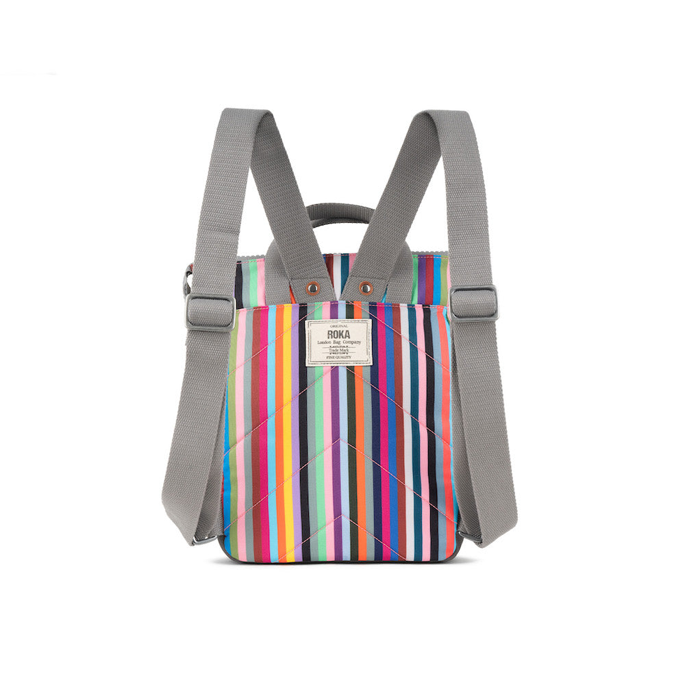 Roka Bantry B Multi Stripe Small Recycled Canvas Bag