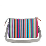 Roka Carnaby Crossbody Multi Stripe XL Recycled Canvas Bag