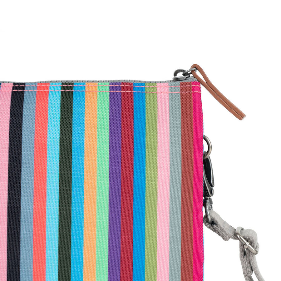 Roka Carnaby Crossbody Multi Stripe XL Recycled Canvas Bag