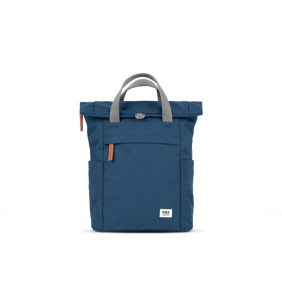 Roka Finchley A Deep Blue Small Recycled Canvas Bag