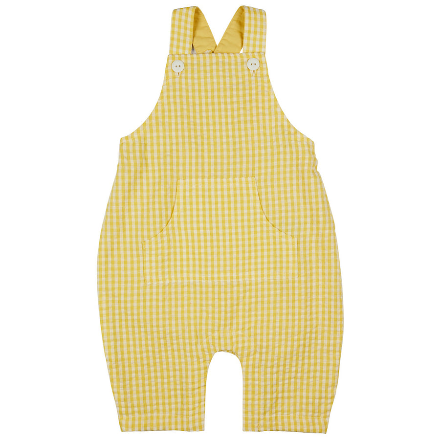 Pigeon Organics Baby Dungarees (Seersucker Check), Yellow