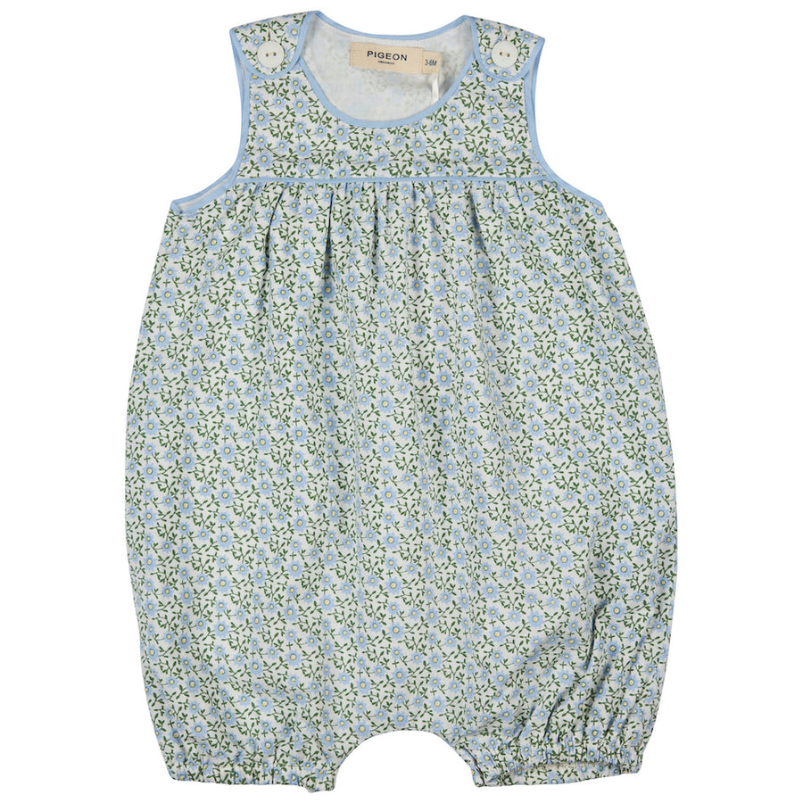 Pigeon Organics Baby Playsuit, Ditsy - Blue