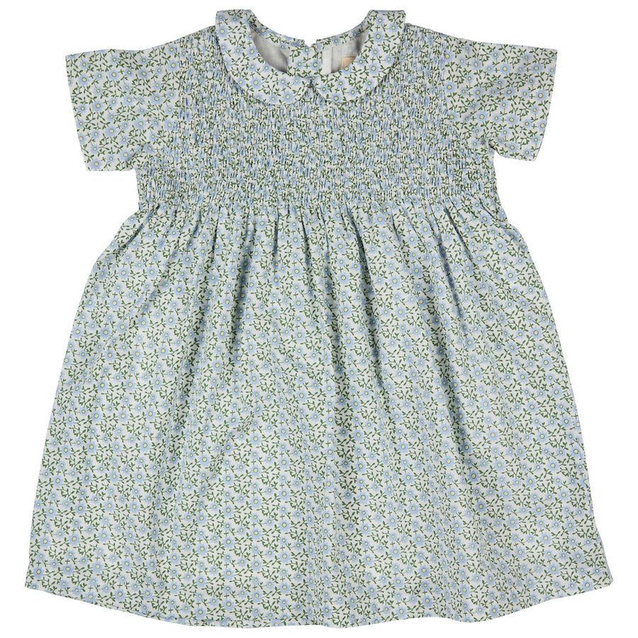 Pigeon Organics Smock Peter Pan Collar Dress, Ditsy - Blue