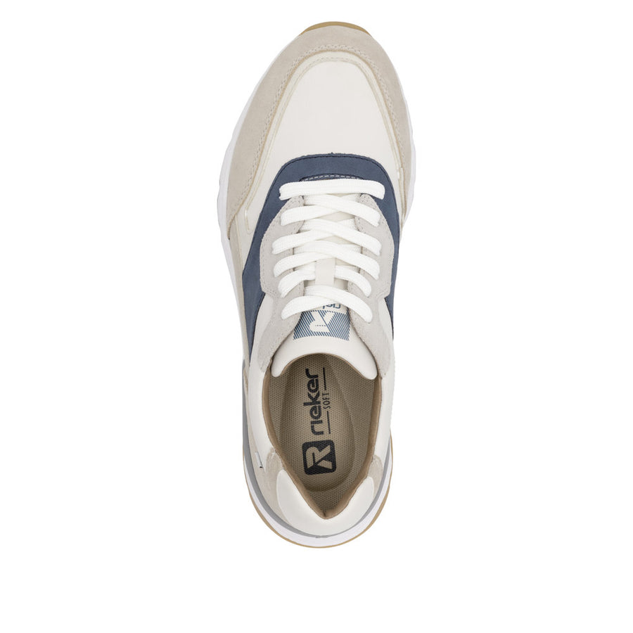 Rieker Sport U0906-81 Beige Combination Suede Leather Trainers