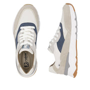 Rieker Sport U0906-81 Beige Combination Suede Leather Trainers