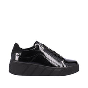 Rieker Sport W0501-00 Black Patent Lace Up Shoes