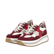 Rieker Sport W0900-35 White Red Multi Lace Up Shoes