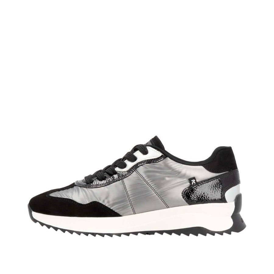 Rieker Sport W1306-42 Black Silver Lace Up Shoes