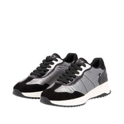 Rieker Sport W1306-42 Black Silver Lace Up Shoes