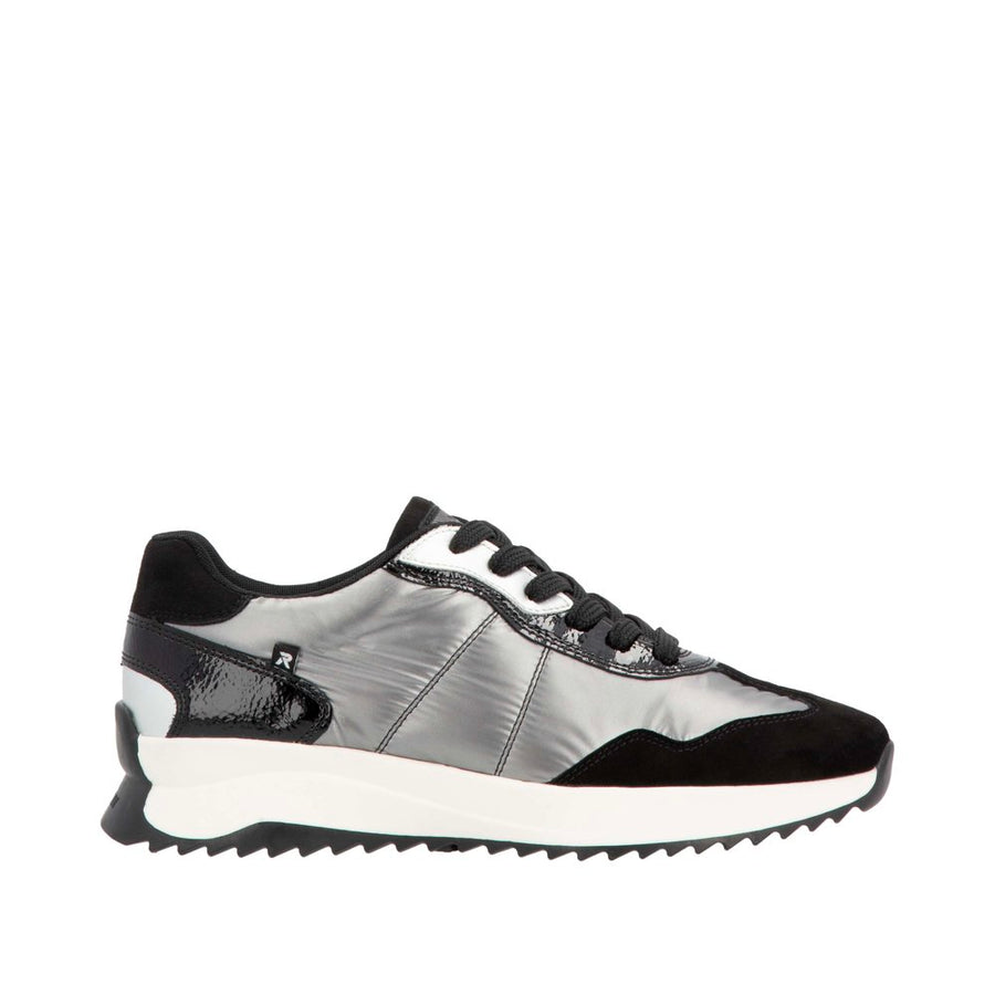 Rieker Sport W1306-42 Black Silver Lace Up Shoes