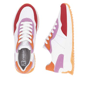 Rieker Sport W1308-80 White Combination Leather Trainers