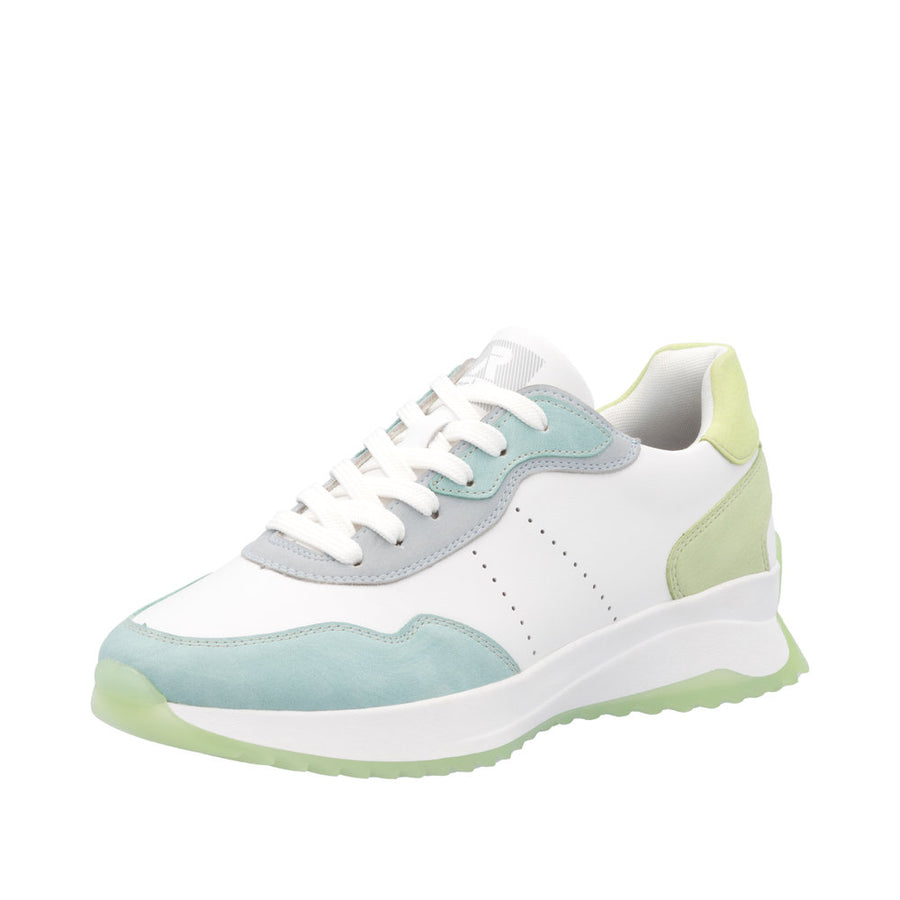 Rieker Sport W1308-81 White Combination Leather Trainers