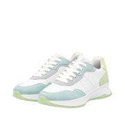 Rieker Sport W1308-81 White Combination Leather Trainers