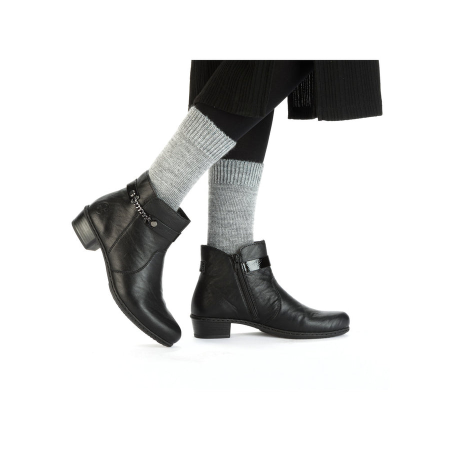 Rieker Y0783-00 Black Ankle Boots