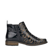 Rieker Z4965-90 Croc Black Brown Ankle Boots