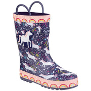 Cotswold Sprinkle Junior Purple/Pink & White Wellies