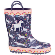 Cotswold Sprinkle Junior Purple/Pink & White Wellies