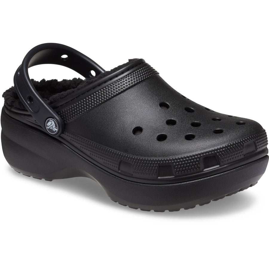 Crocs Black Classic Platform Lined Clog