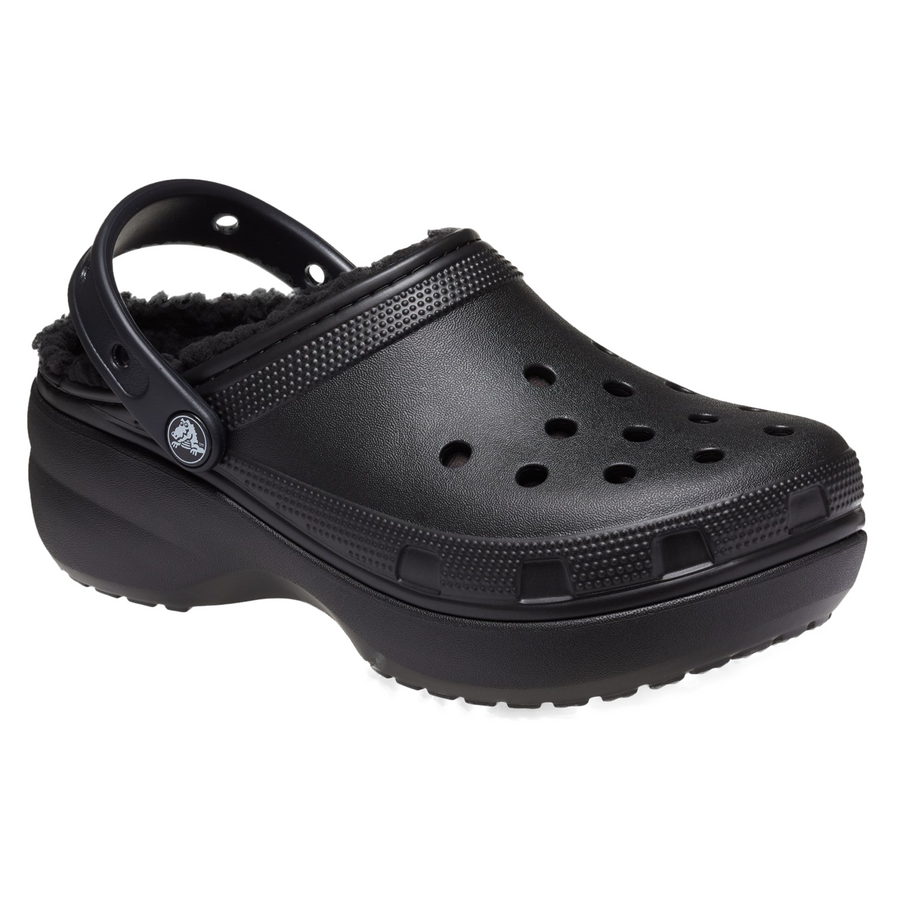 Crocs Black Classic Platform Lined Clog