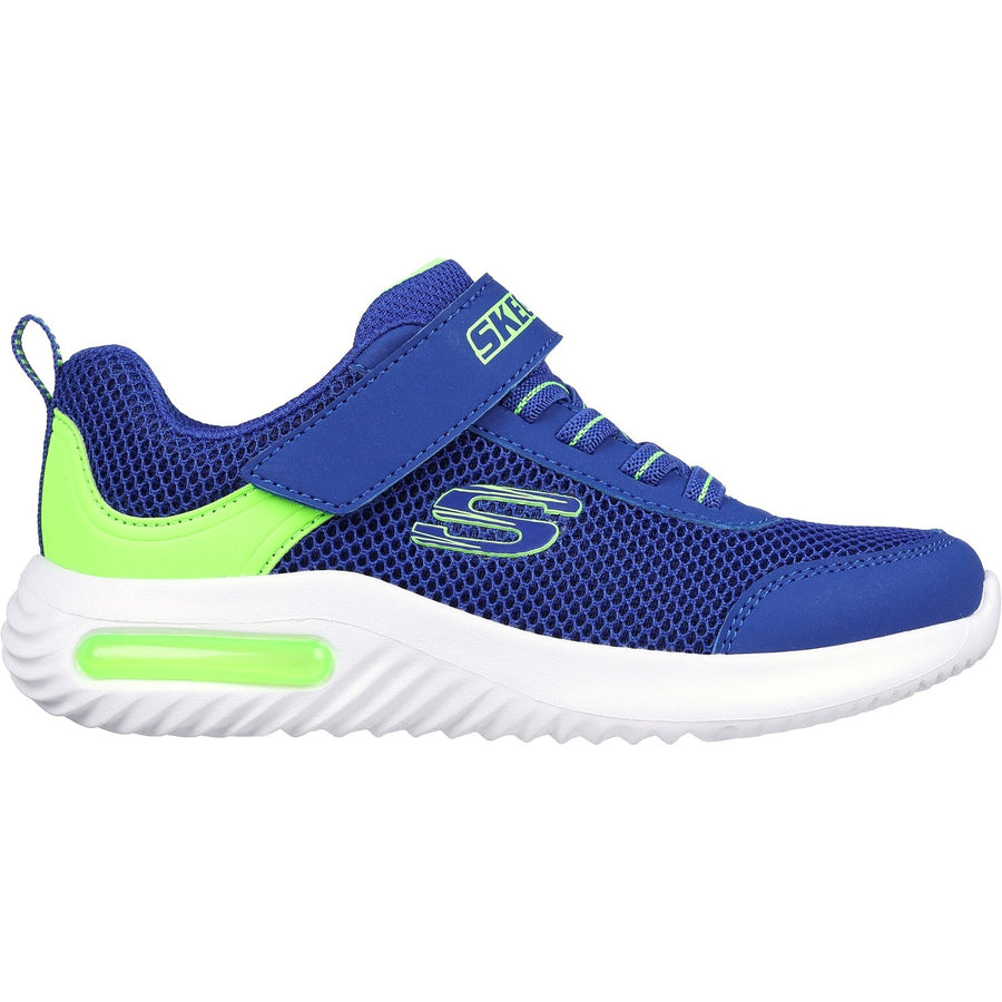 Skechers Bounder-Tech Blue/Lime Trainers