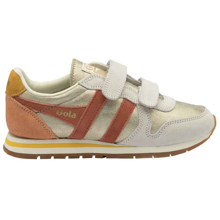 Gola Daytona Blaze Strap Gold/Orange Spice/Sun Kids Trainers