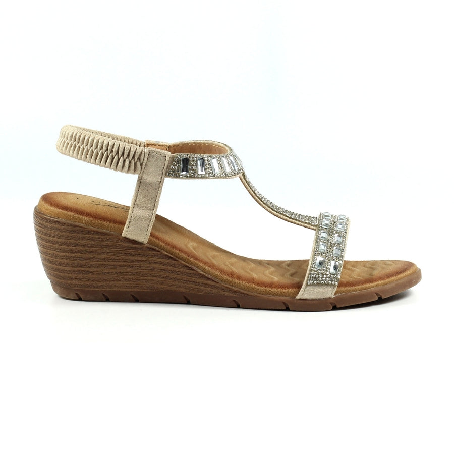 Lunar Macie Silver Wedge Sandals