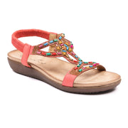 Lunar Mariella Orange Beaded Sandals