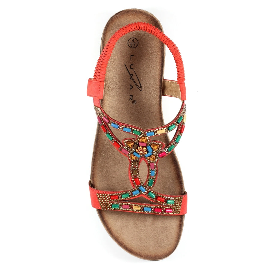 Lunar Mariella Orange Beaded Sandals