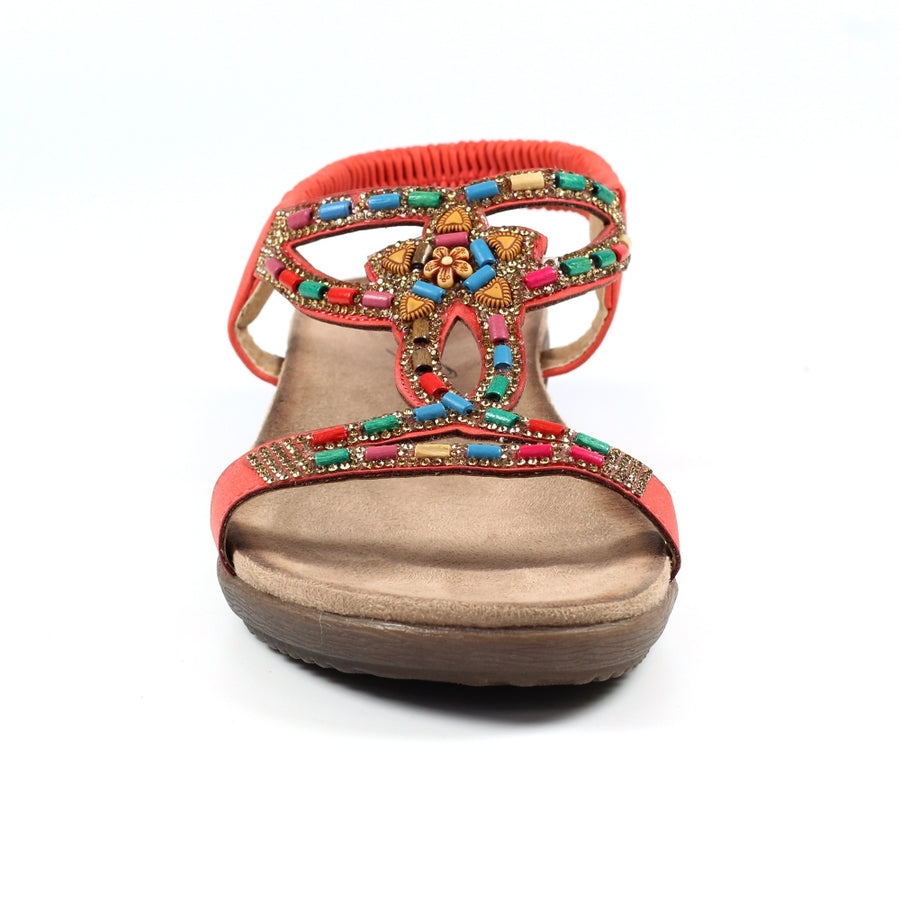 Lunar Mariella Orange Beaded Sandals