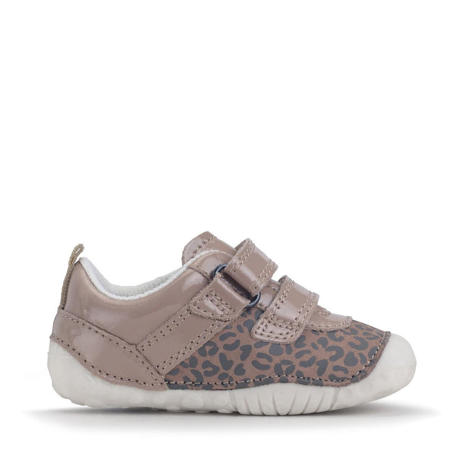 StartRite Little Smile Taupe Patent/Leopard Nubuck Shoes 0823_24