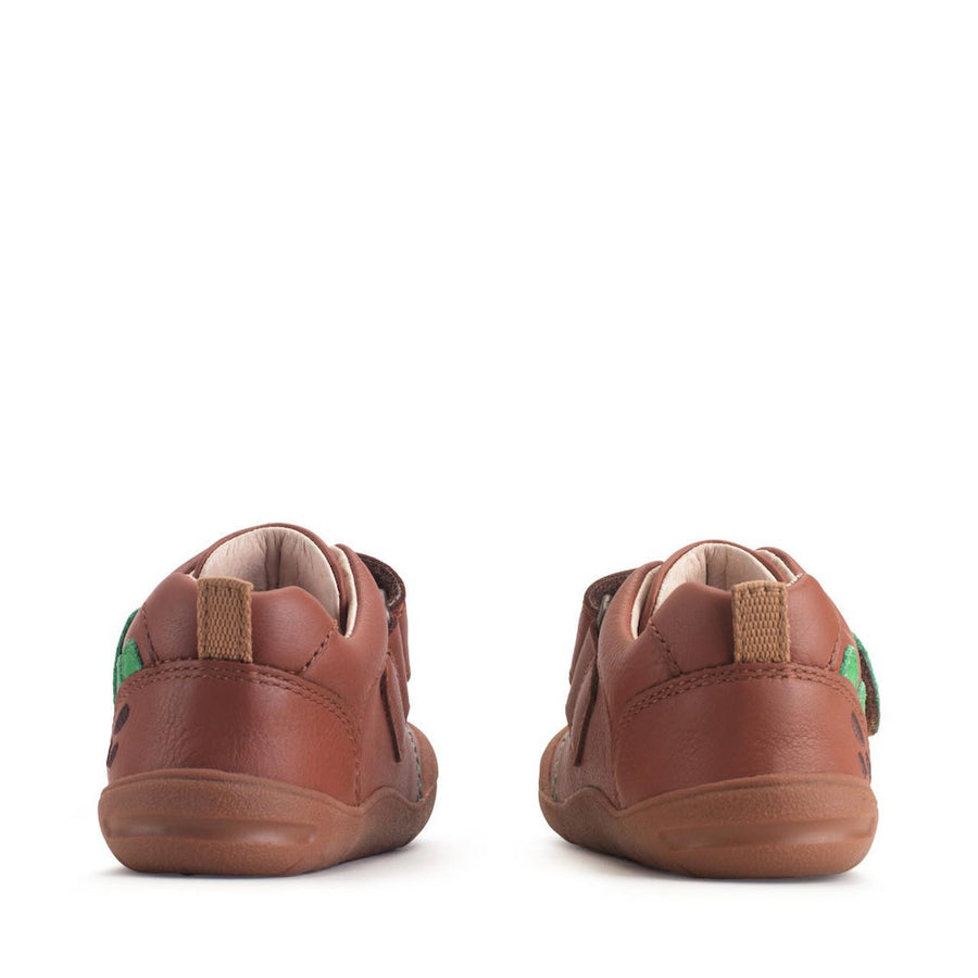 StartRite Stampede Tan Green Leather Dino Shoes 0832_0