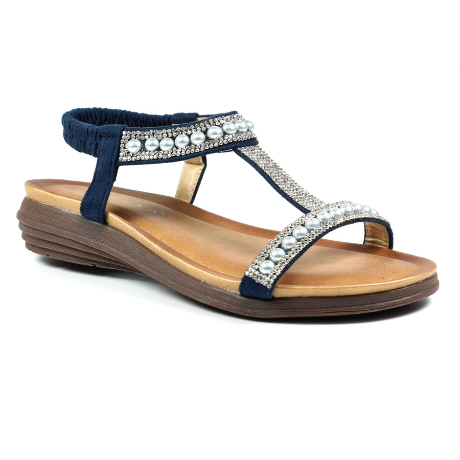 Lunar Tancy Blue Pearl Detail Sandals