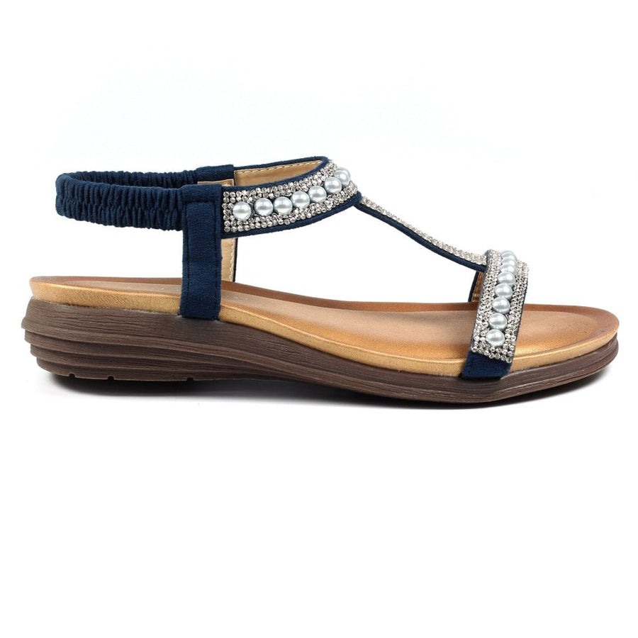 Lunar Tancy Blue Pearl Detail Sandals